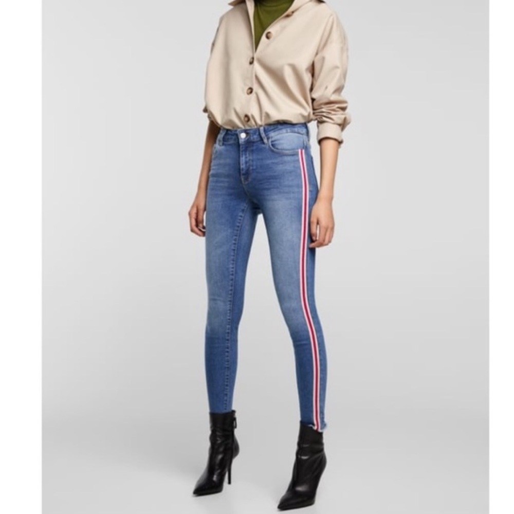ZARA-NEW- Red, White and Blue Skinny Jeans 👖 🇱🇷